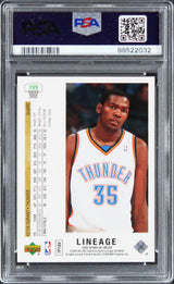 Thunder Kevin Durant Signed 2008 Upper Deck Lineage #199 Card PSA/DNA Slabbed