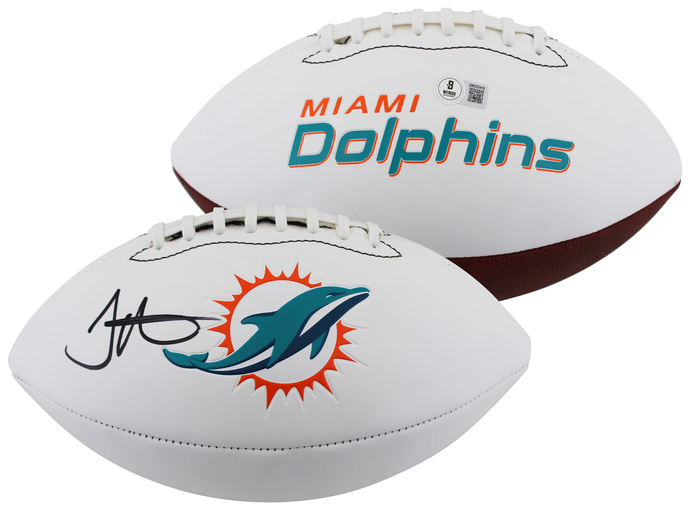 Dolphins Tyreek Hill Signed Franklin White Panel Logo Football BAS Witnessed