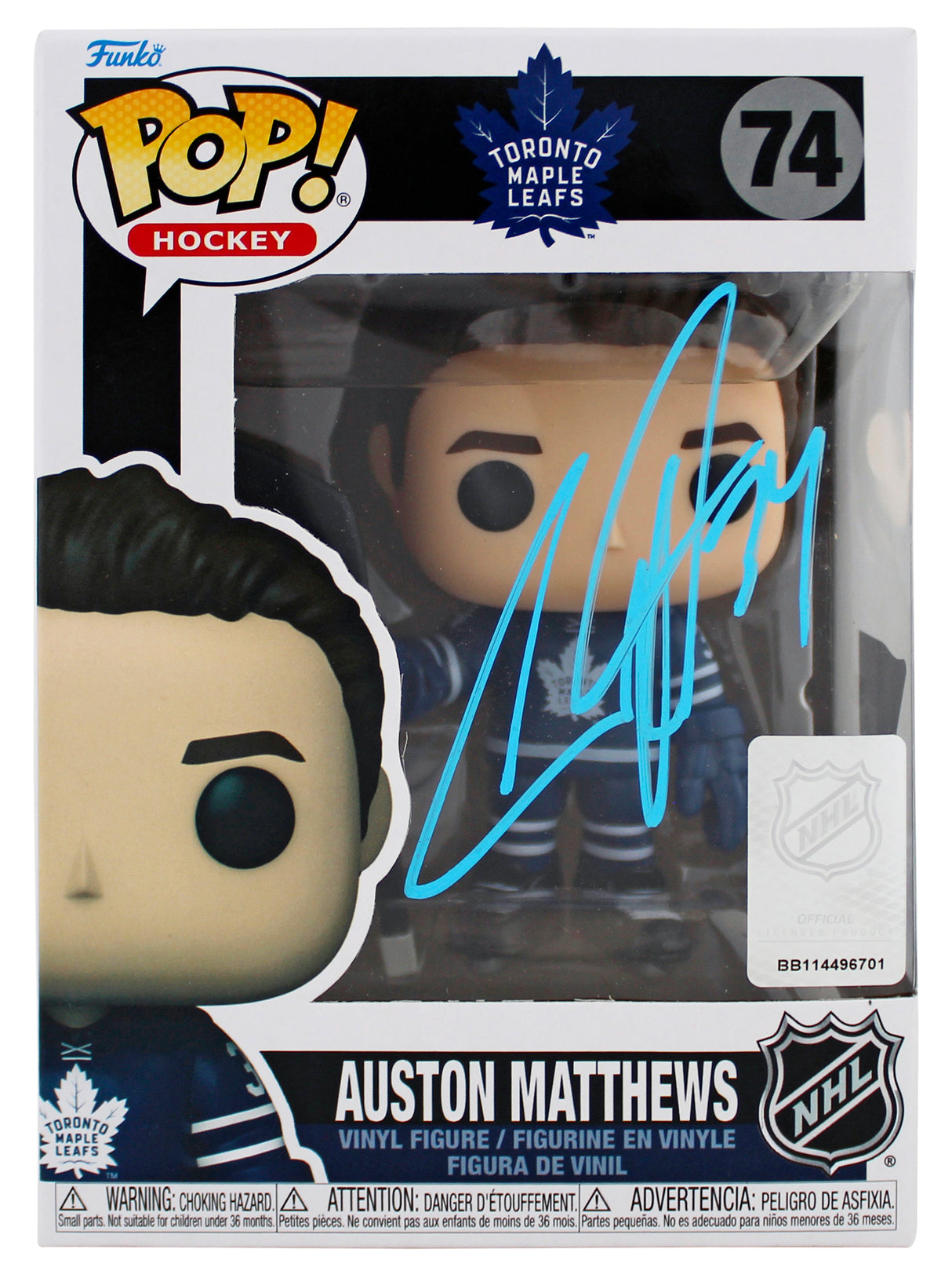 Maple Leafs Auston Matthews Signed #74 Funko Pop Vinyl Figure BAS & Fan