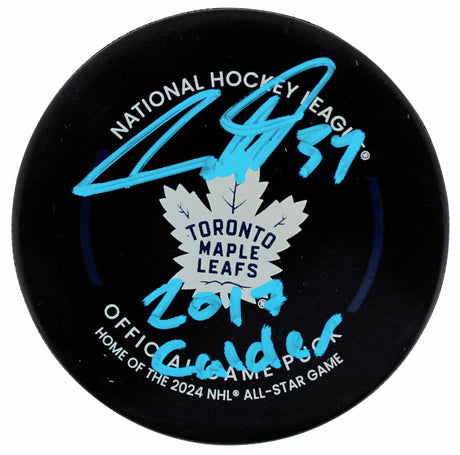 Maple Leafs Auston Matthews "Calder" Signed Official Game Hockey Puck BAS & Fan