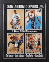 Spurs (4) Duncan, Robinson, Parker & Ginobili Signed & Framed 8x10 Photos BAS