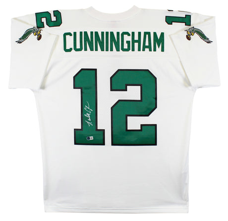 Eagles Randall Cunningham Signed White Mitchell & Ness Jersey BAS Witnessed