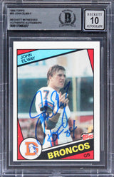 Broncos John Elway "HOF 04" Signed 1984 Topps #63 Rookie Card Auto 10! BAS Slab