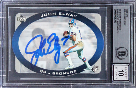 Broncos John Elway Signed 1996 SPX #15 Card Auto Graded Gem Mint 10! BAS Slabbed