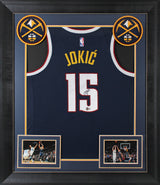 Nuggets Nikola Jokic Authentic Signed Navy Blue Nike Swingman Framed Jersey BAS