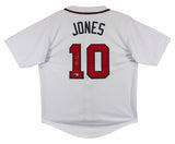 Chipper Jones "HOF 18" Authentic Signed White Pro Style Jersey BAS #BN62440