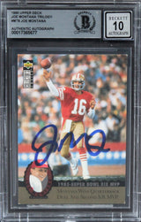 49ers Joe Montana Signed 1995 Upper Deck Trilogy #MT8 Card Auto 10! BAS Slabbed