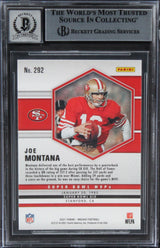 Joe Montana Signed 2021 Panini Mosaic MVP Auto Graded 10! BAS Slabbed