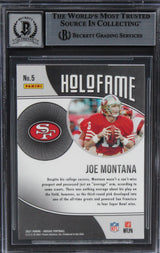 49ers Joe Montana Signed 2021 Panini Mosaic Holofame #5 Card Auto 10! BAS Slab