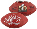 Broncos Von Miller "SB 50 MVP" Signed Official Wilson SB Logo Nfl Football BAS W