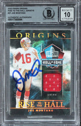 Joe Montana 49ers Signed 2023 Panini Origins Card #27 Auto 10 BAS Slabbed