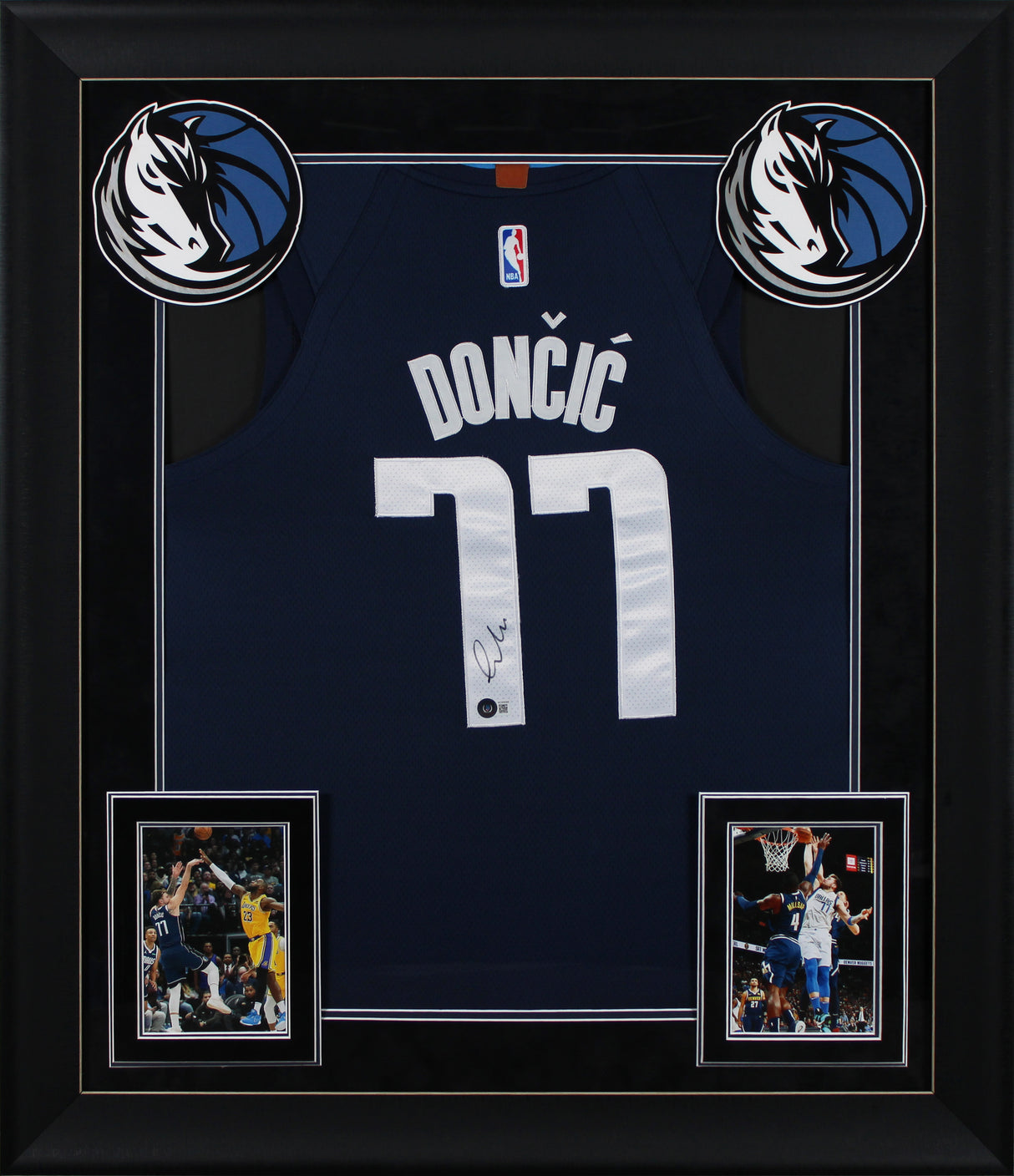 Mavericks Luka Doncic Authentic Signed Navy Blue Nike Framed Jersey BAS #AC69088