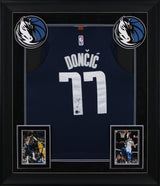 Mavericks Luka Doncic Authentic Signed Navy Blue Nike Framed Jersey BAS #AC69088