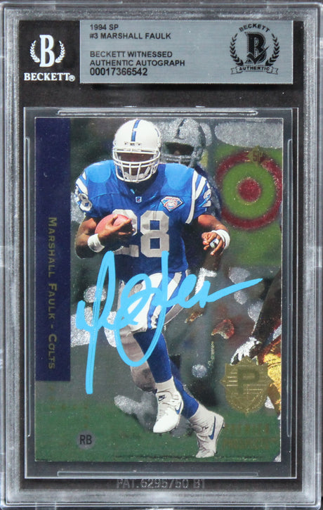 Colts Marshall Faulk Authentic Signed 1994 SP #3 Card Autographed BAS Slabbed