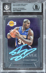 Lakers Shaquille O'Neal Signed 2012 Panini Brilliance #229 Card BAS Slabbed