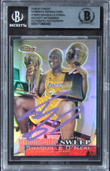 Lakers Shaquille O'Neal Signed 2000 Finest Moments Refractor #FMSO Card BAS Slab