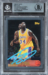 Lakers Shaquille O'Neal Signed 1996 Topps NBA AT 50 #220 Card BAS Slabbed