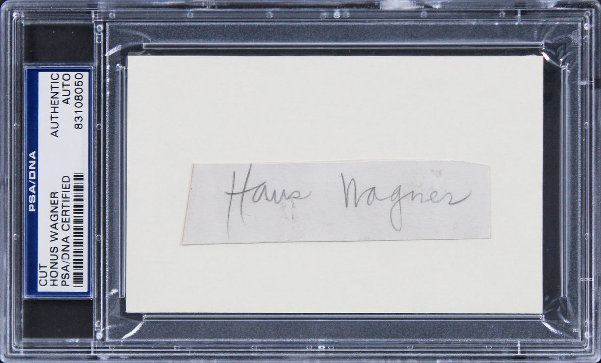 Pirates Honus Wagner Authentic Signed 1x3.75 Cut Signature PSA/DNA Slabbed