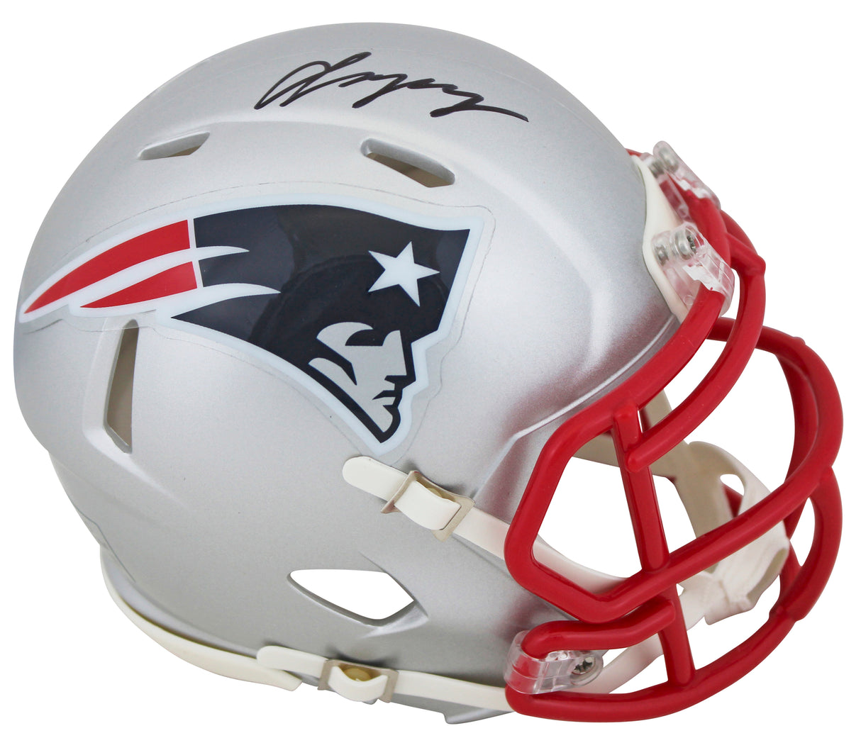 Patriots Christian Gonzalez Authentic Signed Speed Mini Helmet BAS Witnessed 2