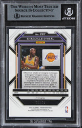 Lakers Shaquille O'Neal Signed 2022 Panini Prizms FB Purple #297 Card BAS Slab