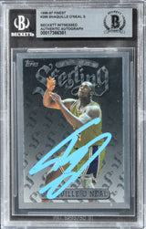 Lakers Shaquille O'Neal Authentic Signed 1996 Finest #289 Card BAS Slabbed