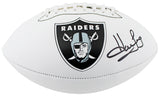 Raiders Howie Long Signed Franklin White Panel Logo Football BAS Witnessed