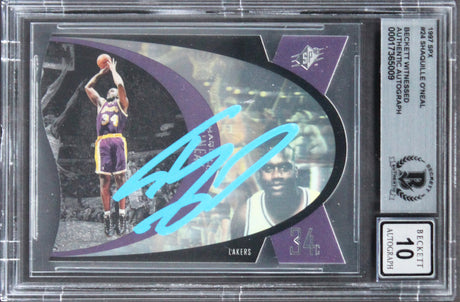 Lakers Shaquille O'Neal Authentic Signed 1997 SPX #24 Card BAS Slabbed