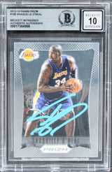 Lakers Shaquille O'Neal Authentic Signed 2012 Panini Prizm #166 Card BAS Slabbed