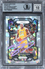 Lakers Shaquille O'Neal Signed 2023 Panini Prizms Ice #181 Card BAS Slabbed