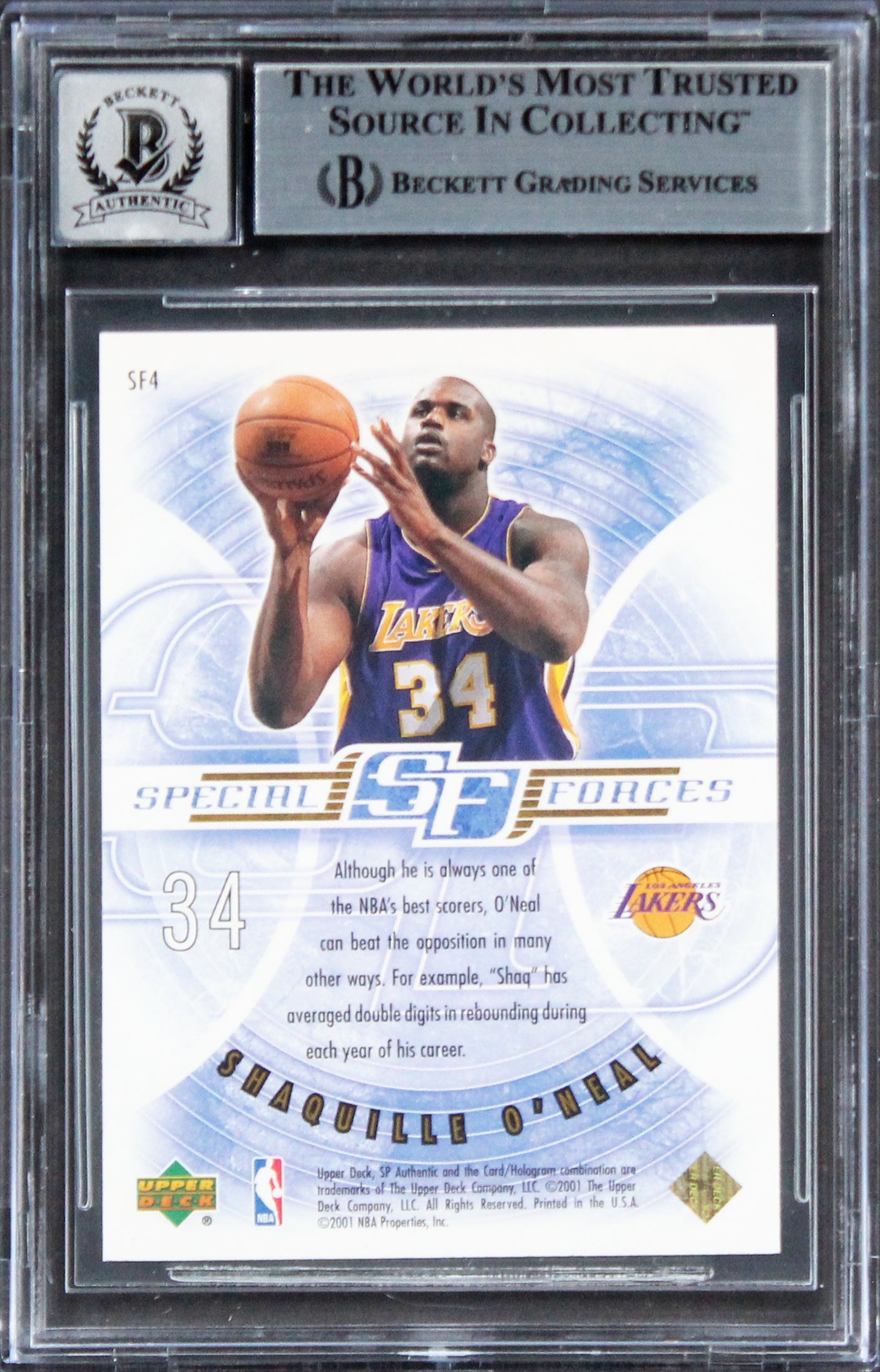 Lakers Shaquille O'Neal Signed 2000 ASF #SF4 Card Auto Graded GM 10! BAS Slabbed