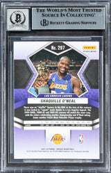 Lakers Shaquille O'Neal Signed 2021 Panini Mosaic Red #297 Card Auto 10 BAS Slab