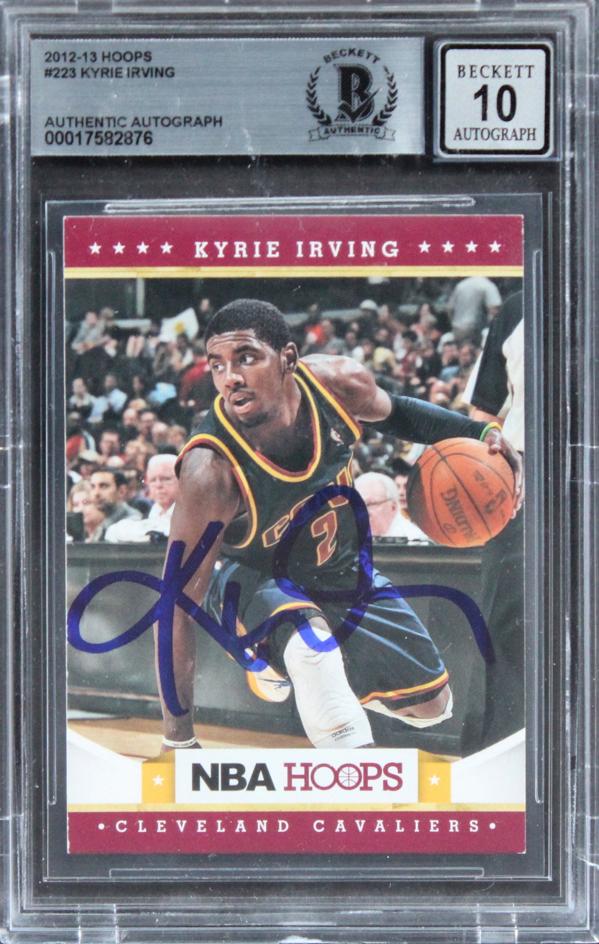 Cavaliers Kyrie Irving Signed 2012 Hoops #223 Rookie Card Auto 10! BAS Slabbed