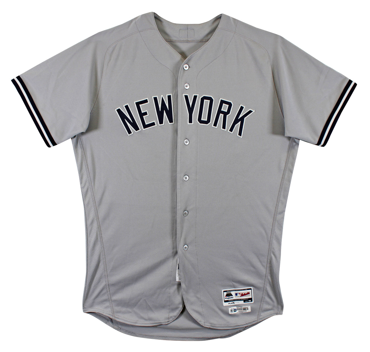 Yankees Giancarlo Stanton 5/3/2018 Game Used Gray Majestic Flex Base Jersey MLB