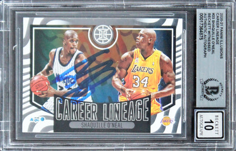 Lakers Shaquille O'Neal Signed 2020 Panini Illusions #23 Card Auto 10! BAS Slab