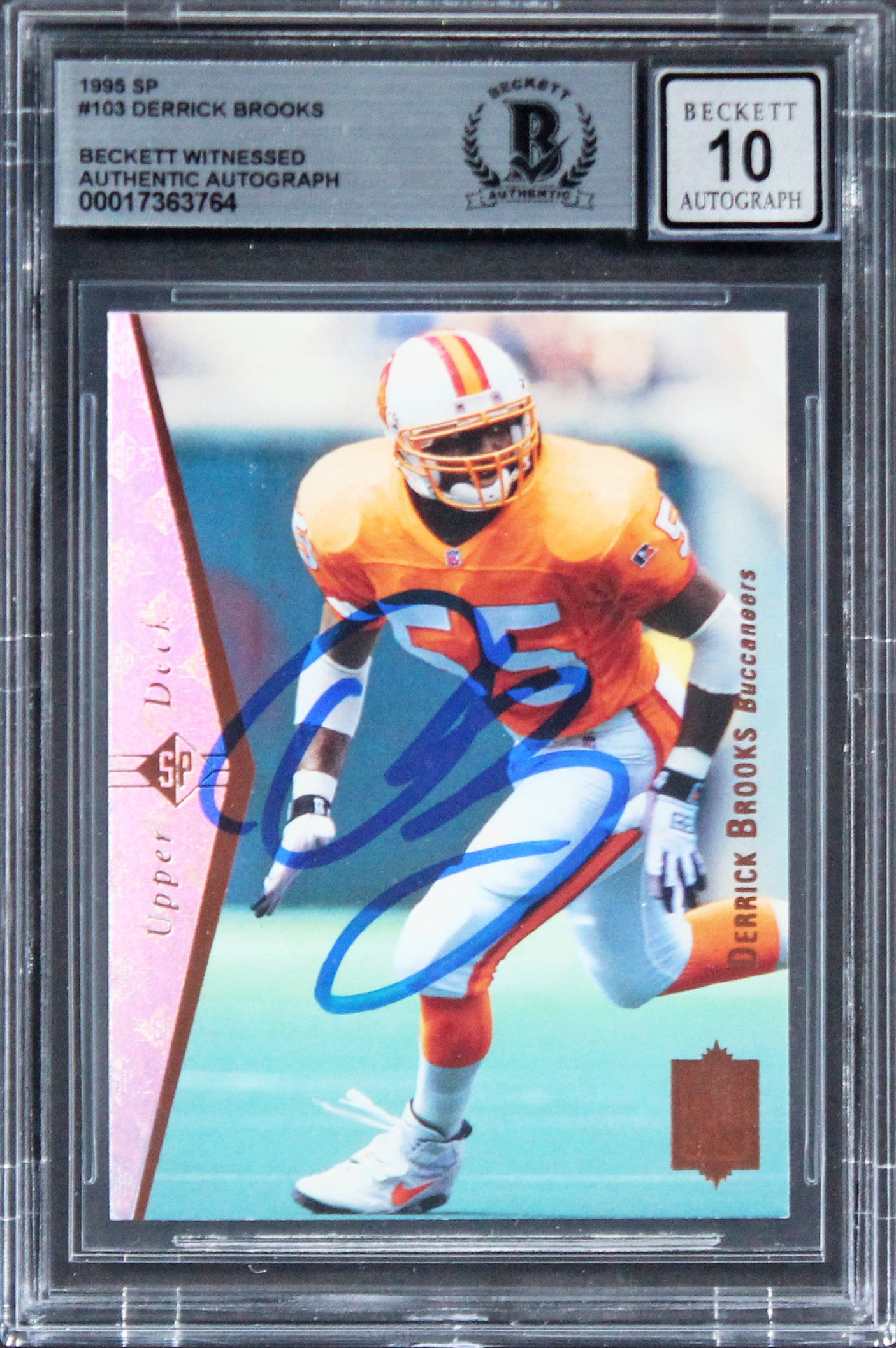 Buccaneers Derrick Brooks Authentic Signed 1995 SP #103 Card Auto 10! BAS Slab