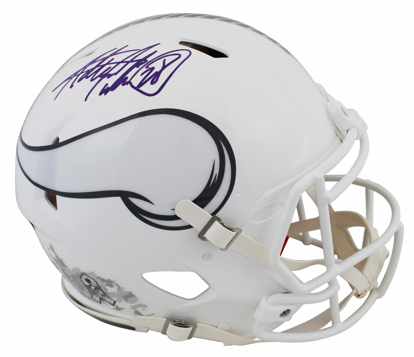 Vikings Adrian Peterson Signed STS III F/S Speed Proline Helmet W/ Case BAS Wit