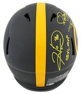 Steelers (3) Bettis, Ward & Polamalu Signed Eclipse F/S Speed Proline Helmet BAS