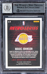 Lakers Magic Johnson Signed 2021 Donruss Retro Series #6 Card Auto 10! BAS Slab