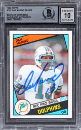 Dolphins Dan Marino Signed 1984 Topps #123 Rookie Card Auto 10! BAS Slabbed