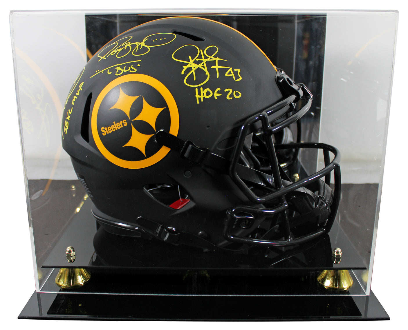 (3) Bettis, Ward & Polamalu Signed Eclipse F/S Speed Proline Helmet W/ Case BAS