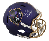 Ravens Ed Reed Signed 2024 On-Field Alt Full Size Speed Rep Helmet W/ Case BAS W