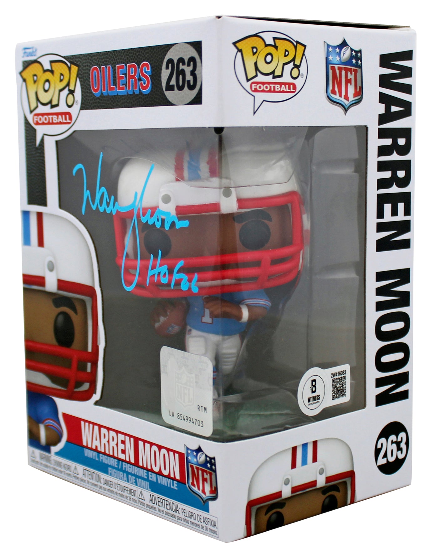 Oilers Warren Moon "HOF 06" Signed #263 Funko Pop Vinyl Figure BAS Witnessed