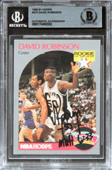 Spurs David Robinson Authentic Signed 1990 Hoops #270 Card BAS Slabbed