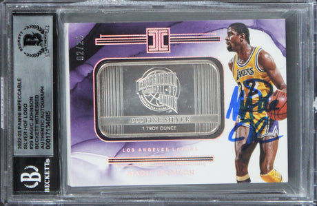 Magic Johnson Signed 2020 Panini Impeccable Silver #2/20 Card Auto 10! BAS Slab