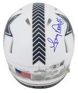 Cowboys Tony Dorsett Signed Salute To Service III Speed Mini Helmet BAS Witness