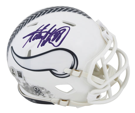 Vikings Adrian Peterson Signed Salute To Service III Speed Mini Helmet BAS Wit