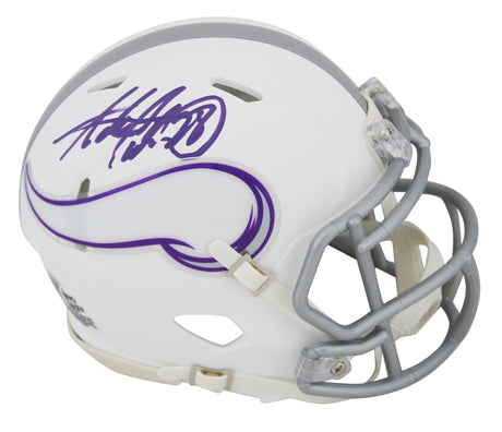 Vikings Adrian Peterson Signed 2024 On-Field Alt Speed Mini Helmet BAS Witnessed