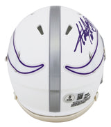 Vikings Adrian Peterson Signed 2024 On-Field Alt Speed Mini Helmet BAS Witnessed