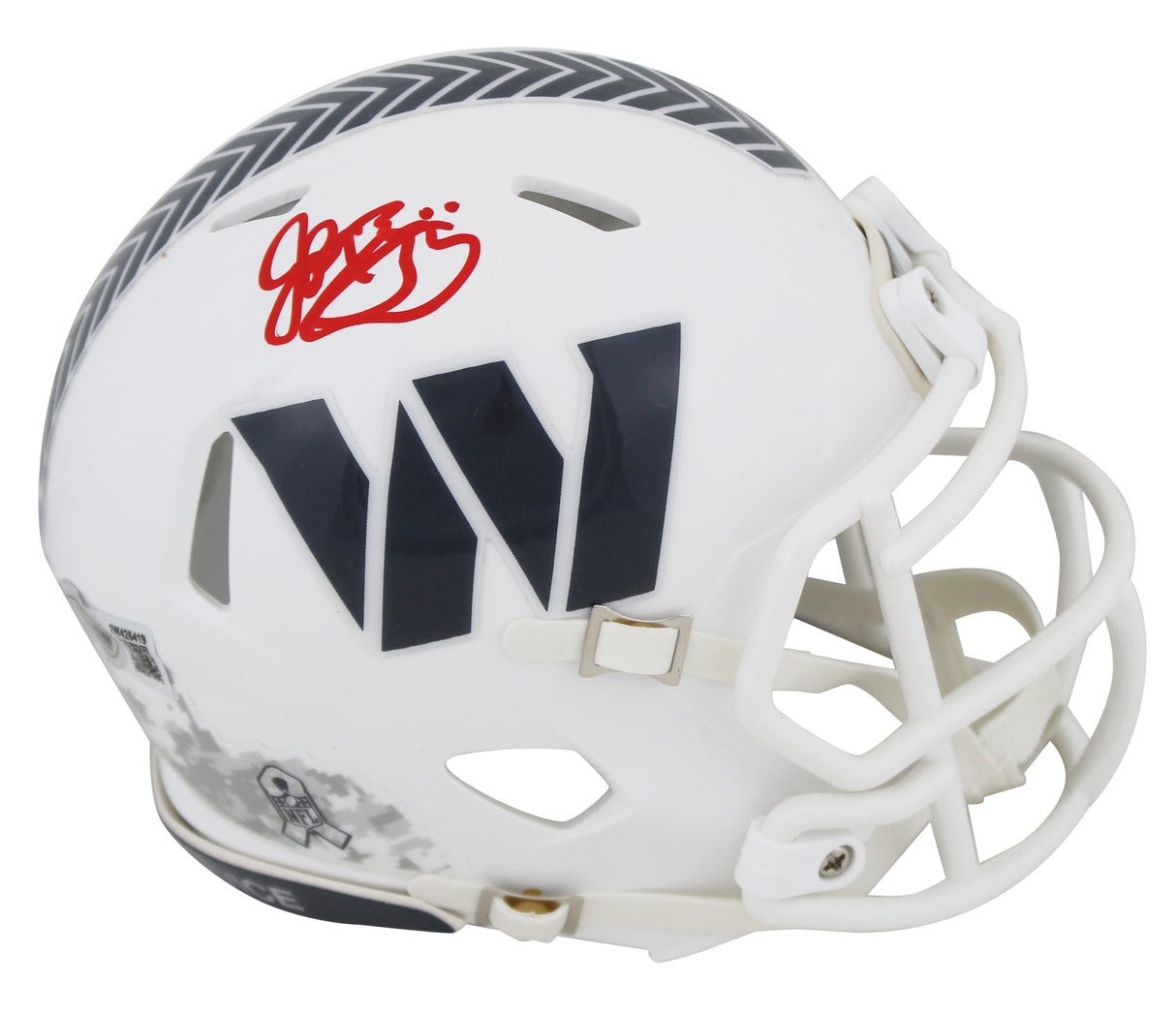 Commanders John Riggins Signed Salute To Service III Mini Helmet BAS Witnessed