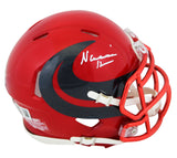 Texans Nico Collins Signed 2024 On-Field Alt Speed Mini Helmet W/ Case BAS Wit